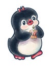 Funny cartoon penguin