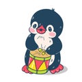 Funny cartoon penguin