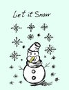 Winter illustration. Hand drawing. Doodle image Royalty Free Stock Photo