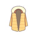 Winter jacket cloth isolated icon vector. Royalty Free Stock Photo