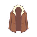 Winter jacket cloth isolated icon vector. Royalty Free Stock Photo