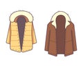 Winter jacket cloth isolated icon vector. Royalty Free Stock Photo