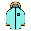 Winter jacket icon color outline vector Royalty Free Stock Photo