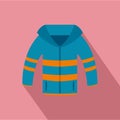 Winter jacket icon, flat style Royalty Free Stock Photo