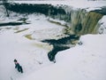 Winter jagala jogi waterfall baltic sea coast in estonia