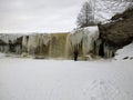 Winter jagala jogi waterfall baltic sea coast in estonia