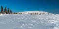 Winter Jeseniky mountains with Vysoka hole and Praded hill in Czech republic