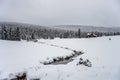 Snowy landscape of Jizera Mountains Royalty Free Stock Photo