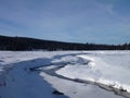 Winter in jizerske hory ridge in czech republic