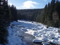 Winter in jizerske hory ridge in czech republic