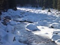 Winter in jizerske hory ridge in czech republic