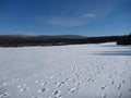 Winter in jizerske hory ridge in czech republic