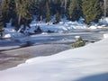 Winter in jizerske hory ridge in czech republic