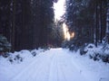 Winter in jizerske hory ridge in czech republic