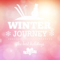 Winter journey holidays typography poster Royalty Free Stock Photo