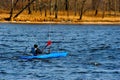 Winter Kayaking in Wisconsin Royalty Free Stock Photo