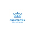 Winter king, snow crown icon logo template