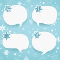 Winter labels in form of speech bubbles