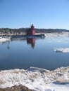 Winter Lake Lighthouse Royalty Free Stock Photo