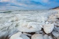 Winter, Lake Michigan at Saugatuck Dunes Royalty Free Stock Photo