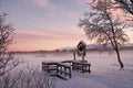 Winter on lake in Norway