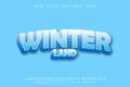 Winter Land Editable Text Effect 3D Emboss Cartoon Style Royalty Free Stock Photo