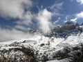 The winter landscape of Alborz Mountains covered with snow