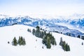 Winter landscape. Alpine Alps mountain