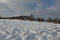 Winter landscape Arable land covered with snow