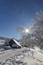 Winter landscape around Horni Mala Upa, Giant Mountains (Krkonose), Northern Bohemia, Czech Republic Royalty Free Stock Photo