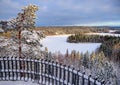 Winter landscape at Aulanko nature park in Finland Royalty Free Stock Photo