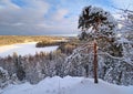 Winter landscape at Aulanko nature park in Finland Royalty Free Stock Photo