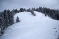 Winter landscape between Azuga and Grecul peak towards Gura Diham chalet. Royalty Free Stock Photo