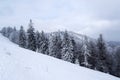 Winter landscape between Azuga and Grecului valley towards Gura Diham chalet. Royalty Free Stock Photo