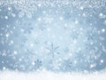 Christmas Winter landscape background Snowflakes falling on snow