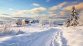 Winter Landscape In Baie-comeau: Cozy Home Amidst Snowy Countryside