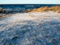 Winter landscape in Baltic sea beach