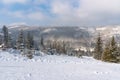 Winter landscape of Beskid Mountains
