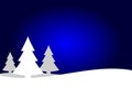 Dark blue and white Christmas trees landscape background, spruce forest silhouette.