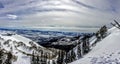 Winter landscape from Brighton Ski Resort in wasatch Mountains Utah