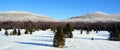 Winter landscape in Bromont mountain