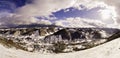 winter landscape with the Bucegi Mountains in Romania Royalty Free Stock Photo