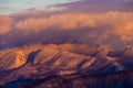 winter landscape with the Bucegi Mountains in Romania Royalty Free Stock Photo