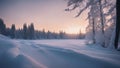 Winter landscape, calm weather, forest in the snow, calmness and tranquility