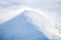 Winter landscape of Carpathians Mountains. Climbing Hoverla. Winter Hoverla mountain.