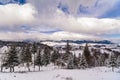 winter landscape with Carpati Piatra Craiului mountain