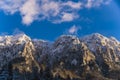 Winter landscape with Carpati Piatra Craiului mountain