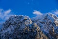 Winter landscape with Carpati Piatra Craiului mountain