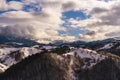 winter landscape with Carpati Piatra Craiului mountain Royalty Free Stock Photo