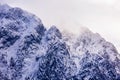 winter landscape with Carpati Piatra Craiului mountain